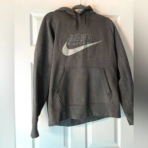 Nike Men's Dark Gray Hoodie with Logo